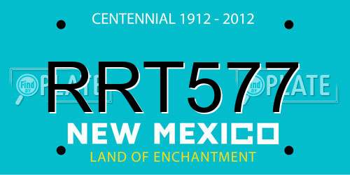 RRT577 New Mexico License Plate