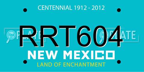 RRT604 New Mexico License Plate