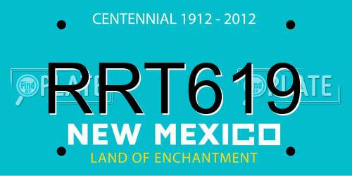 RRT619 New Mexico License Plate