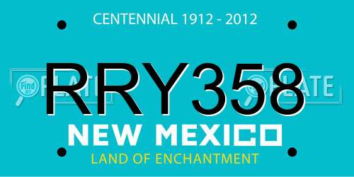 RRY358 New Mexico License Plate