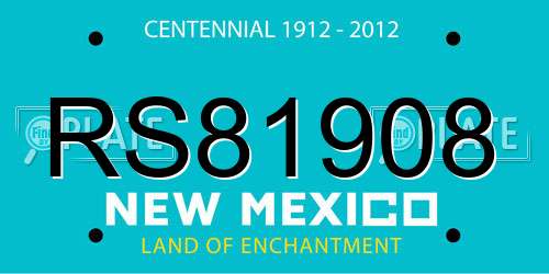 RS81908 New Mexico License Plate
