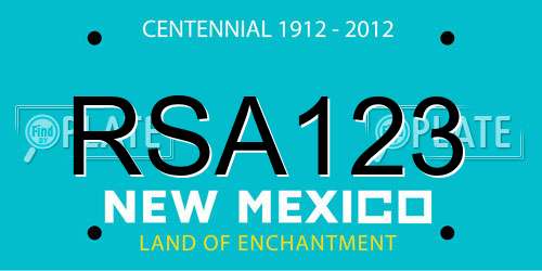 RSA123 New Mexico License Plate