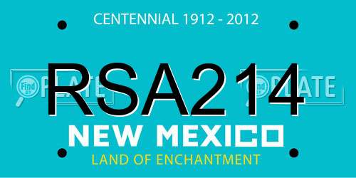 RSA214 New Mexico License Plate