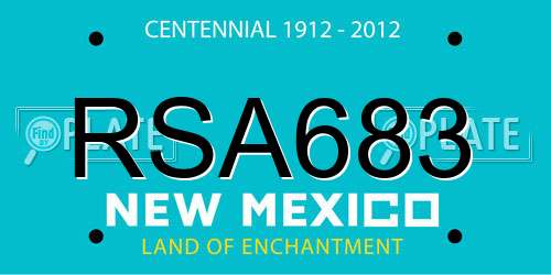 RSA683 New Mexico License Plate