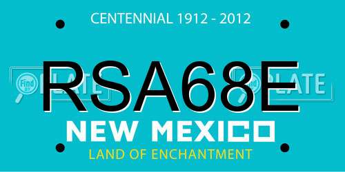RSA68E New Mexico License Plate