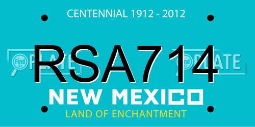 RSA714 New Mexico License Plate