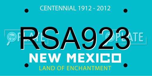 RSA923 New Mexico License Plate
