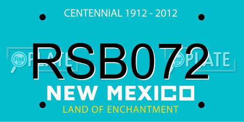 RSB072 New Mexico License Plate