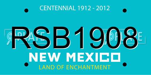 RSB1908 New Mexico License Plate