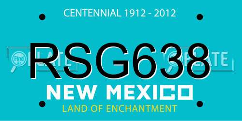 RSG638 New Mexico License Plate