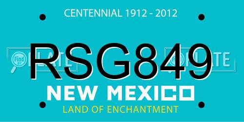 RSG849 New Mexico License Plate