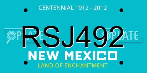 RSJ492 New Mexico License Plate