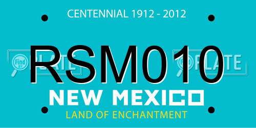 RSM010 New Mexico License Plate