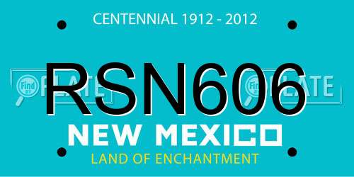 RSN606 New Mexico License Plate