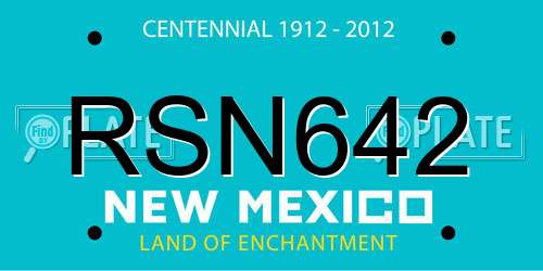 RSN642 New Mexico License Plate