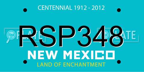 RSP348 New Mexico License Plate