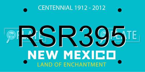 RSR395 New Mexico License Plate
