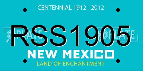 RSS1905 New Mexico License Plate