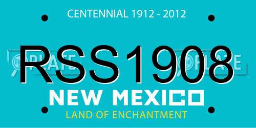 RSS1908 New Mexico License Plate