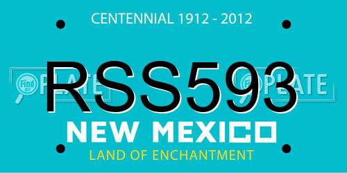 RSS593 New Mexico License Plate