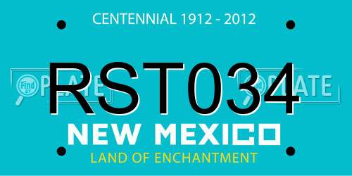 RST034 New Mexico License Plate