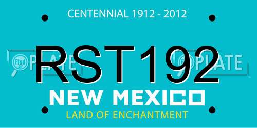 RST192 New Mexico License Plate