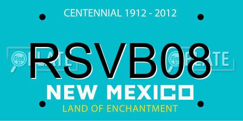 RSVB08 New Mexico License Plate