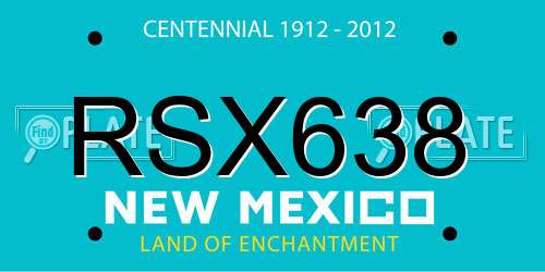 RSX638 New Mexico License Plate