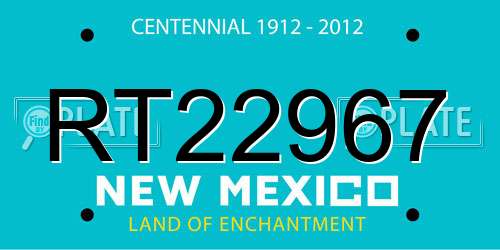 RT22967 New Mexico License Plate