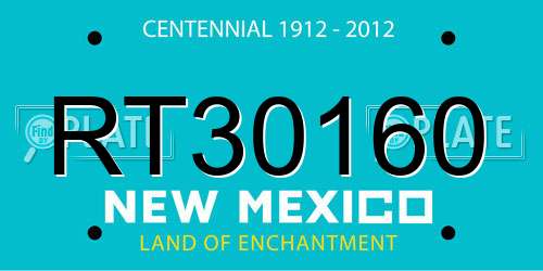 RT30160 New Mexico License Plate