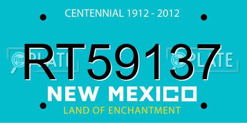 RT59137 New Mexico License Plate