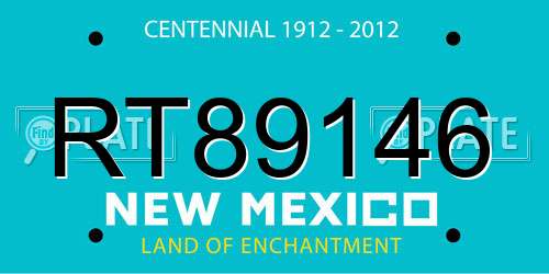 RT89146 New Mexico License Plate
