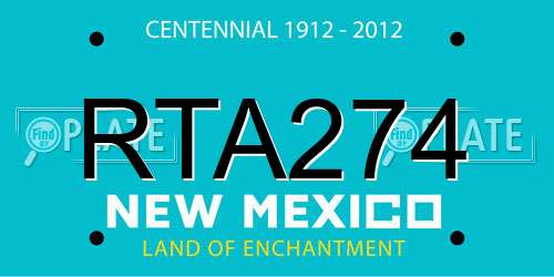 RTA274 New Mexico License Plate