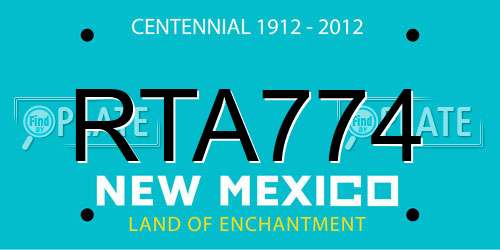 RTA774 New Mexico License Plate