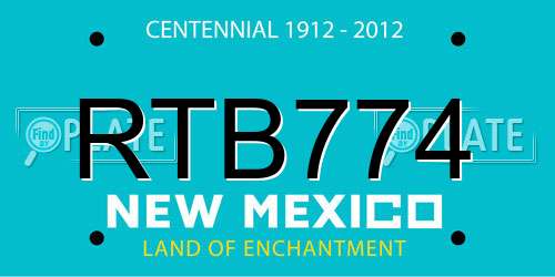 RTB774 New Mexico License Plate