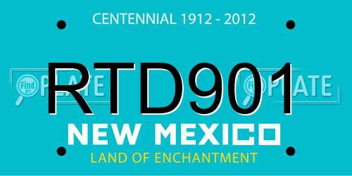 RTD901 New Mexico License Plate