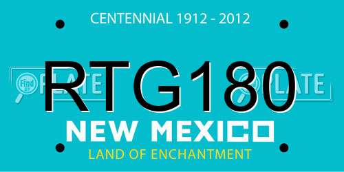 RTG180 New Mexico License Plate