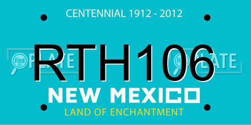 RTH106 New Mexico License Plate