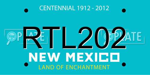 RTL202 New Mexico License Plate