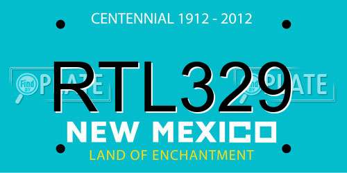 RTL329 New Mexico License Plate