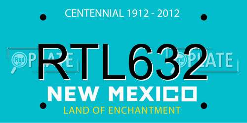 RTL632 New Mexico License Plate