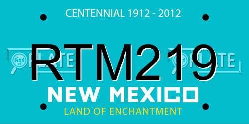 RTM219 New Mexico License Plate