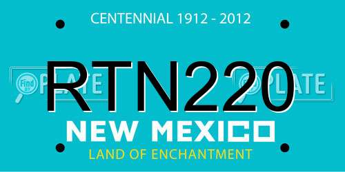 RTN220 New Mexico License Plate
