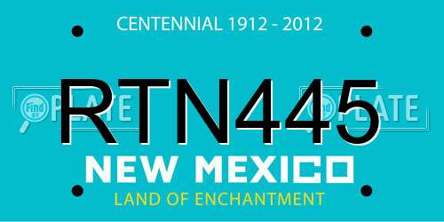 RTN445 New Mexico License Plate