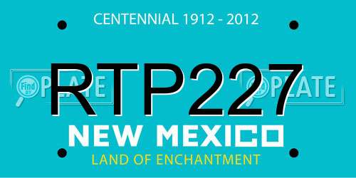 RTP227 New Mexico License Plate