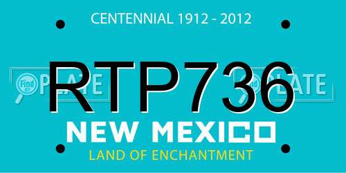 RTP736 New Mexico License Plate