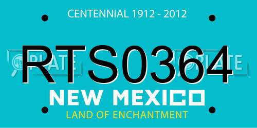 RTS0364 New Mexico License Plate