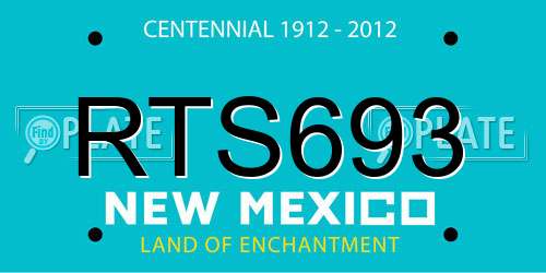 RTS693 New Mexico License Plate