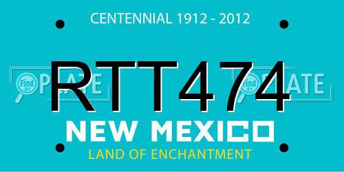 RTT474 New Mexico License Plate