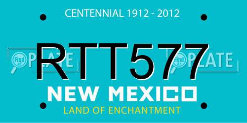 RTT577 New Mexico License Plate